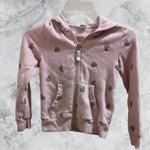 H&M Pink Kids Hoodie with Heart Patterns